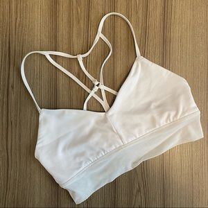 White Solid & Mesh Alo Sports Bra